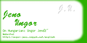 jeno ungor business card